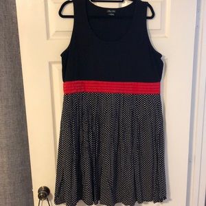City Chic Black & Red + Polka Dot Dress (18w/20w)